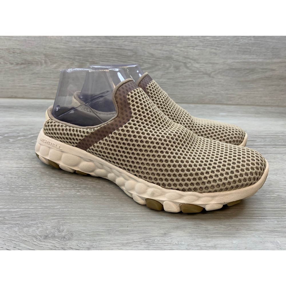 Merrell Moon Women's Beige Mesh Slip On Walking Shoes Hiking 7.5 Trail Shoes